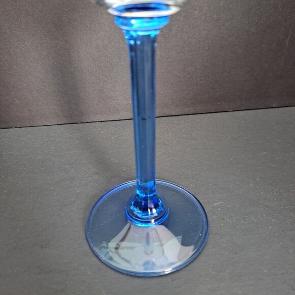 American Stemware Penthouse Sapphire Wine Glass 7 5/8" Blue Stem Elegant Clear - Picture 6 of 8